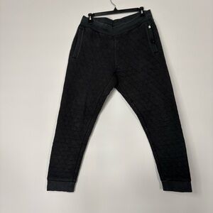 ROOTS Mens Quilted Black Sweatpants/Joggers Size Medium